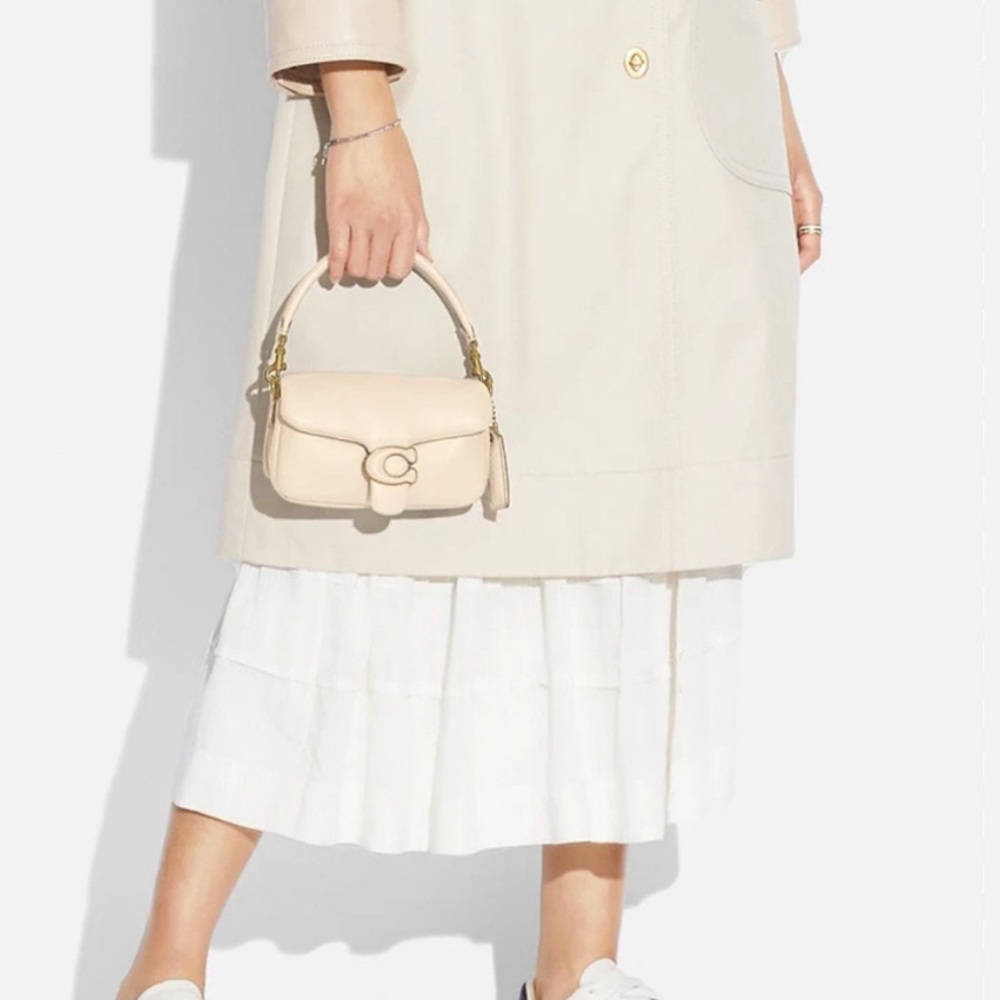 Coach Small Tabby Cream Top-Handle Leather Shoulder Bag